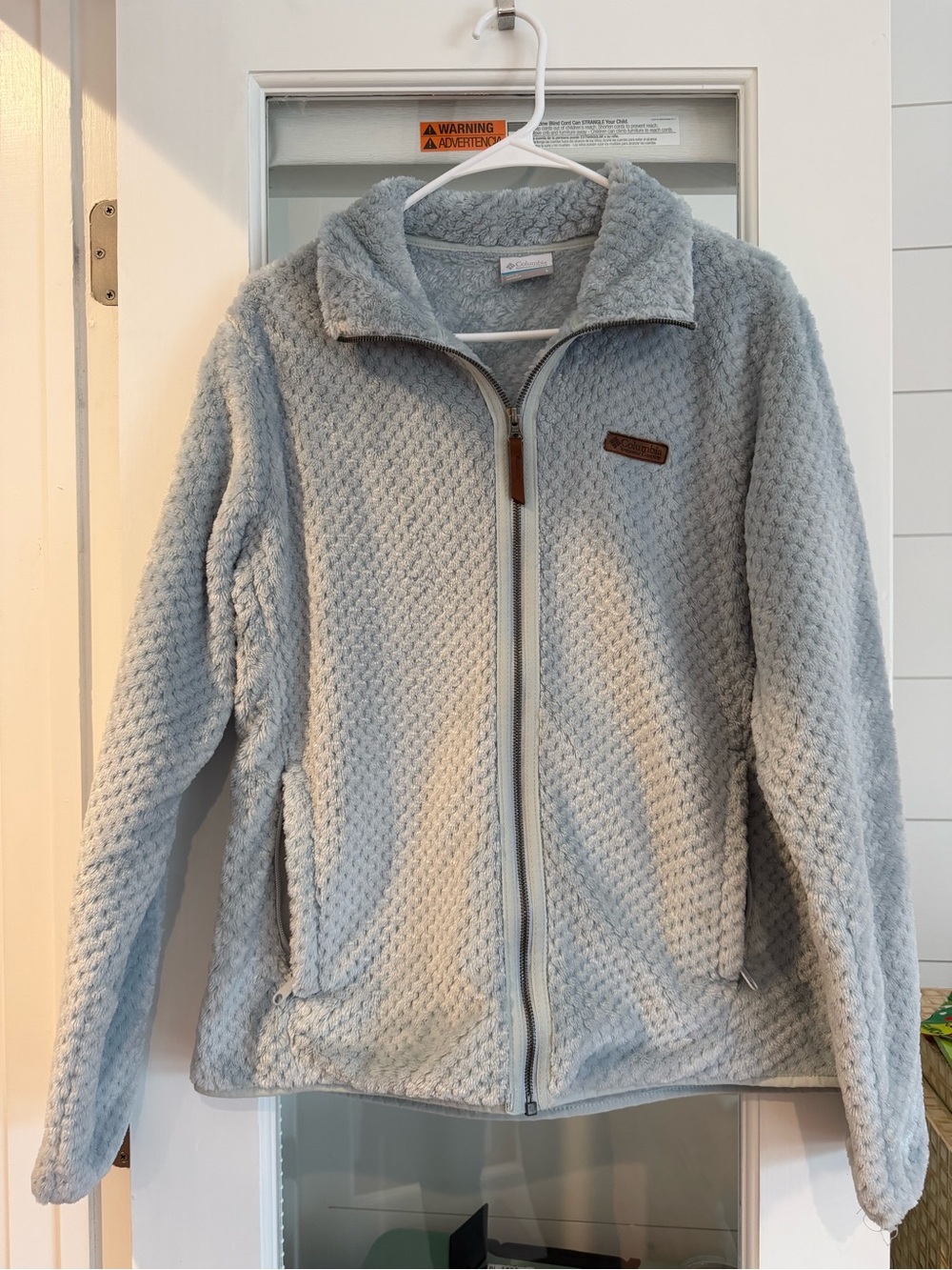 Columbia Light Gray Teddy Fleece Full-Zip Jacket